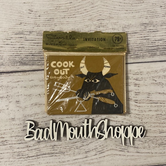 Vintage Unopened Bull Grilling Cookout Barbeque BBQ Party Invitations - Picture 1 of 5